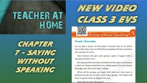 NCERT CLASS 3 EVS Chapter 7 SAYING WITHOUT SPEAKING with explanation