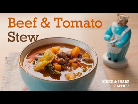 Beef & Tomato Stew - big pot recipe for an ultimate comfort food!