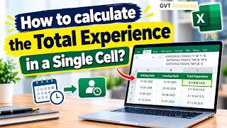 How to Calculate Total Work Experience in a Single Cell in Excel | DATEDIF Formula | #Shorts