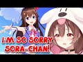 Korone Immediately Regrets and Apologizes for Trying to Imitate Sora Senpai [Hololive]