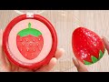 Slime Coloring with Makeup Mixing Lipstick into Slime! Satisfying Video! Strawberry makeup slime #34