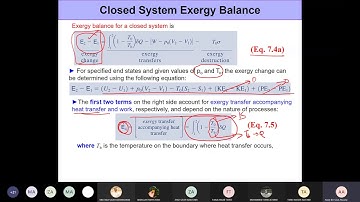 Exergy Balance for a Closed System