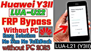 Huawei y3ii (LUA-U22) Google account bypass without pc easy solution 2023