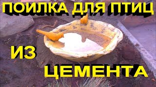 Поилка для птиц из цемента своими руками.bebedero de cemento para bricolaje para pájaros.