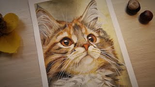 🐱Кот АКВАРЕЛЬЮ. A cat in watercolor.🐱