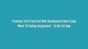 Promineo Week 10 - Bootstrap, TypeScript To Do List