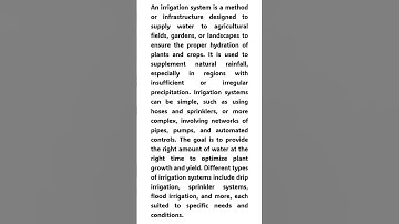 what is an irrigation system.#irrigation