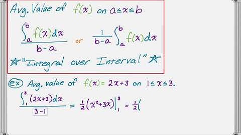 Calculus: Average Value - Example Problems