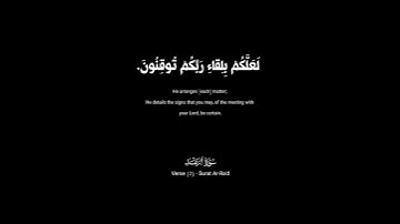 [.. يُدَبِّرُ الْأَمْرَ يُفَصِّلُ الْآياتِ لَعَلَّكُمْ بِلِقاءِ رَبِّكُمْ تُوقِنُونَ.] ...