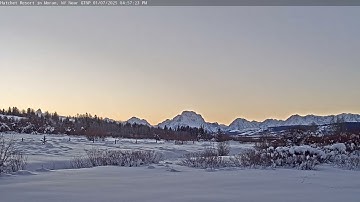 Teton Time Lapse of sunset viewed from Hatchet Resort on January 7, 2025
