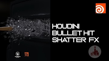 HOUDINI:  Bullet Hit Shatter  FX #houdini, #vfx, #simulation #particles