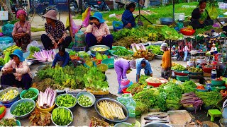 ตลาดอาหารชนบทในกัมพูชา - อาหารสดมากมาย