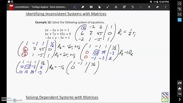 Identifying Inconsistent Systems with Matrices