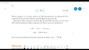 Engineering Mechanics ch14 clip5 14 4 Power and Efficiency