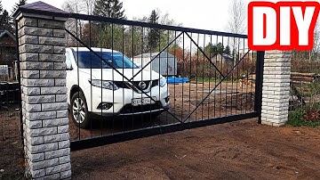 How to Make a Sliding Gate. Making of Sliding Gates from a Profile Pipe. DIY