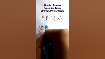 Analogy | Number Analogy | Reasoning Classes for SSC CGL GD Exam| Missing Number| #shorts