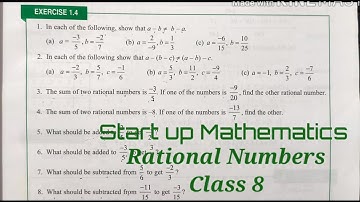 Rational Numbers | Exercise 1.4 | Start Up Mathematics class 8 | Viva Eduction | Rajmith Study