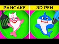 PIKACHU VS MARIO DRAWING CHALLENGE! Pancake Art vs 3D Pen! Rich vs Broke Art Battle by 123 GO!