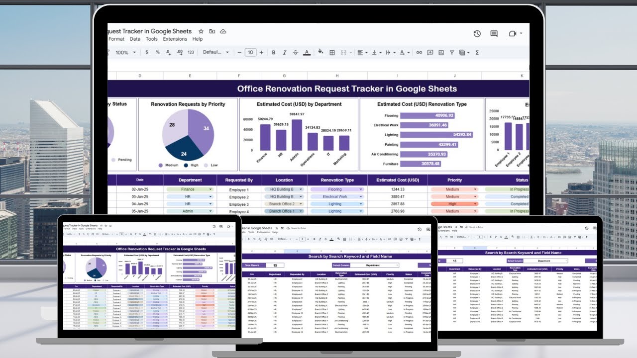 Office Renovation Request Tracker in Google Sheets - YouTube