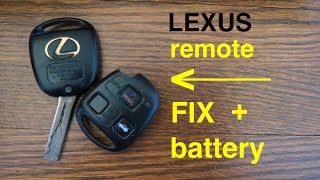 how to ● lexus key fob remote keyless battery change/replace and broken casing