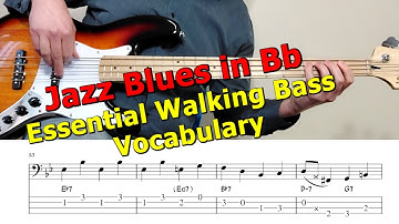 Jazz Blues in Bb Walking Bass Etude | Essential Walking Bass Vocabulary