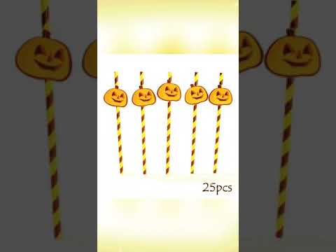 Top 25pcs Halloween Disposable Party Straws