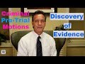 This video defines a pretrial motion for discovery and describes how to use it to obtain information from the police and prosecutor to help prepare a defense to criminal charges.