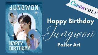 Enhypen Jungwon Birthday Art Aesthetic Easy Kpop Poster Edits Tutorial  Using Canva screenshot 5