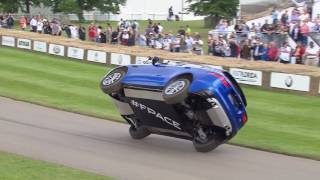 Jaguar F-Pace two-wheel stunt at Goodwood Festival of Speed