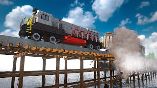 Train vs Dynamic Wooden Bridge | Teardown Experiments