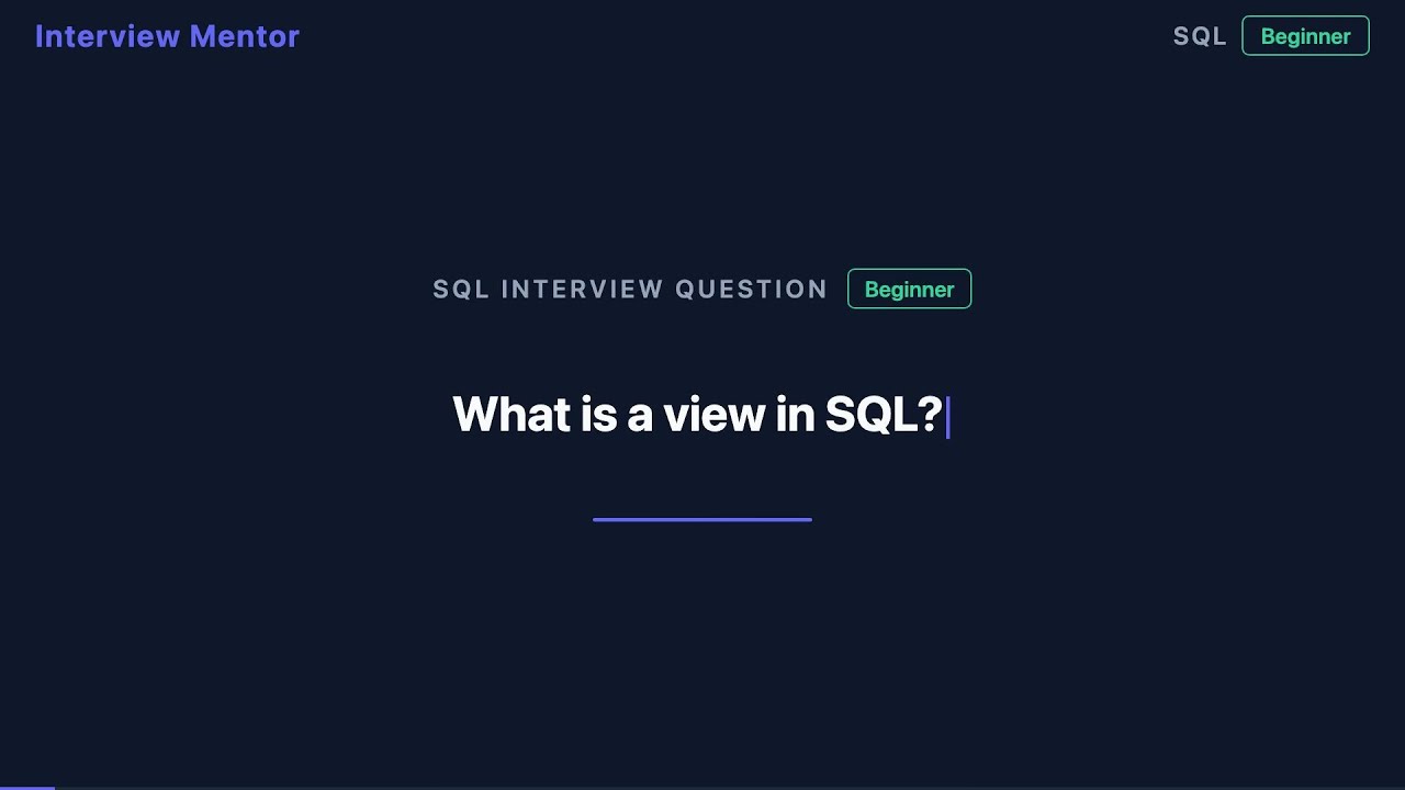 What is a View in SQL? Virtual Tables Explained - YouTube