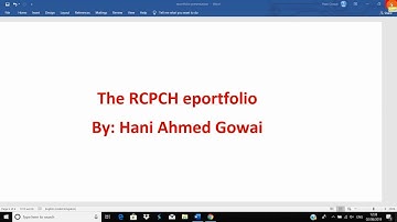 RCPCH eportfolio, tips on how to use it 1