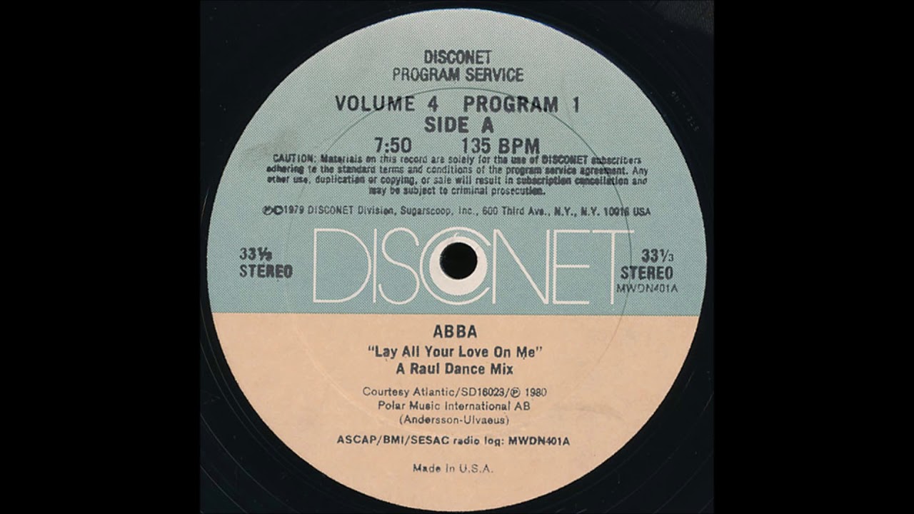 ABBA   Lay all your love on me Disconet remix HQ