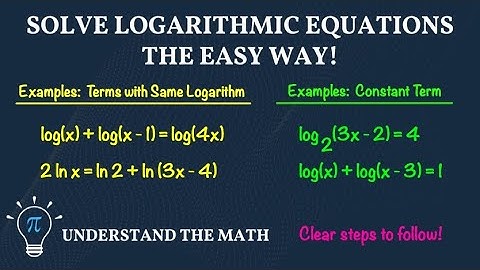How to Solve Logarithmic Equations | Step-by-Step with Examples