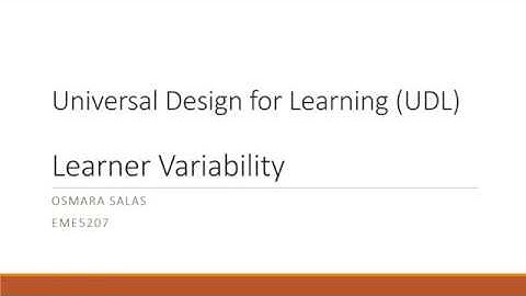 UDL Learner Variability