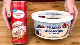 2 Ingredient Cinnamon Roll Cheesecake That Tastes Homemade!
