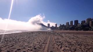 Marine Layer Or Fog Bank Enveloping Poniente Beach, Benidorm, Spain, 4Th December 2018