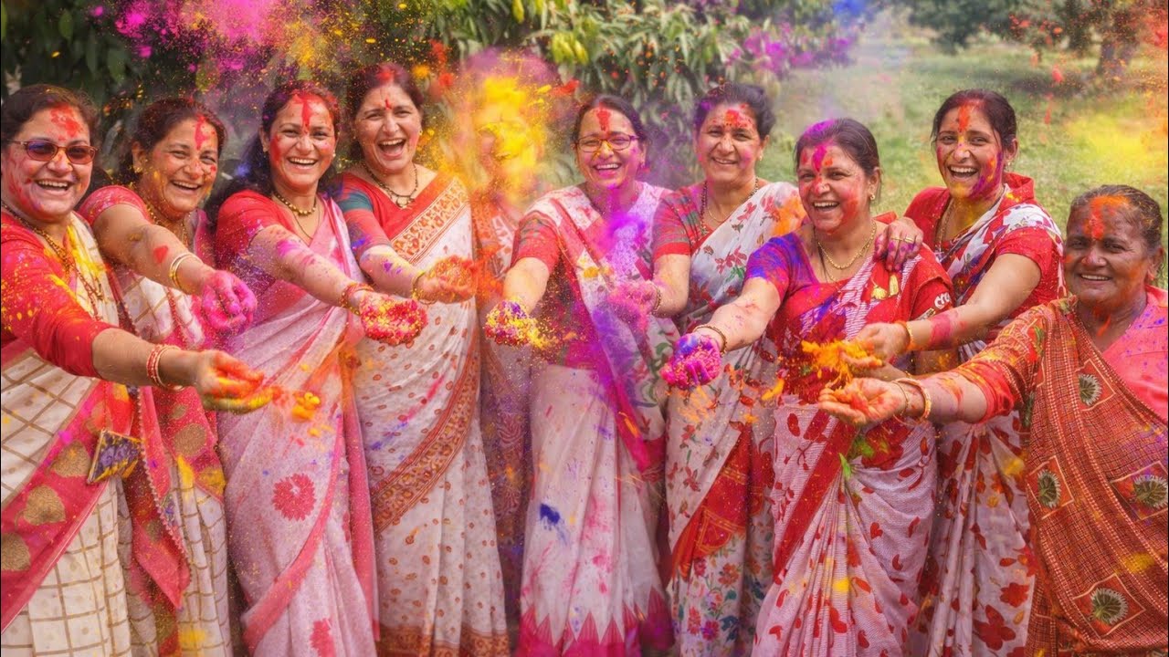 उत्तराखंड की विश्व प्रसिद्ध बैठक होली का आयोजन सब महिलाएं बैठक होली खेलने पहुंची सती मैया के मंदिर