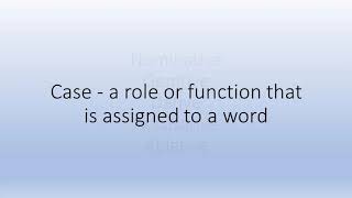 Introduction to Latin Cases