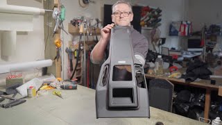 I covered this MK1 MR2 centre console in real leather,auto upholstery
