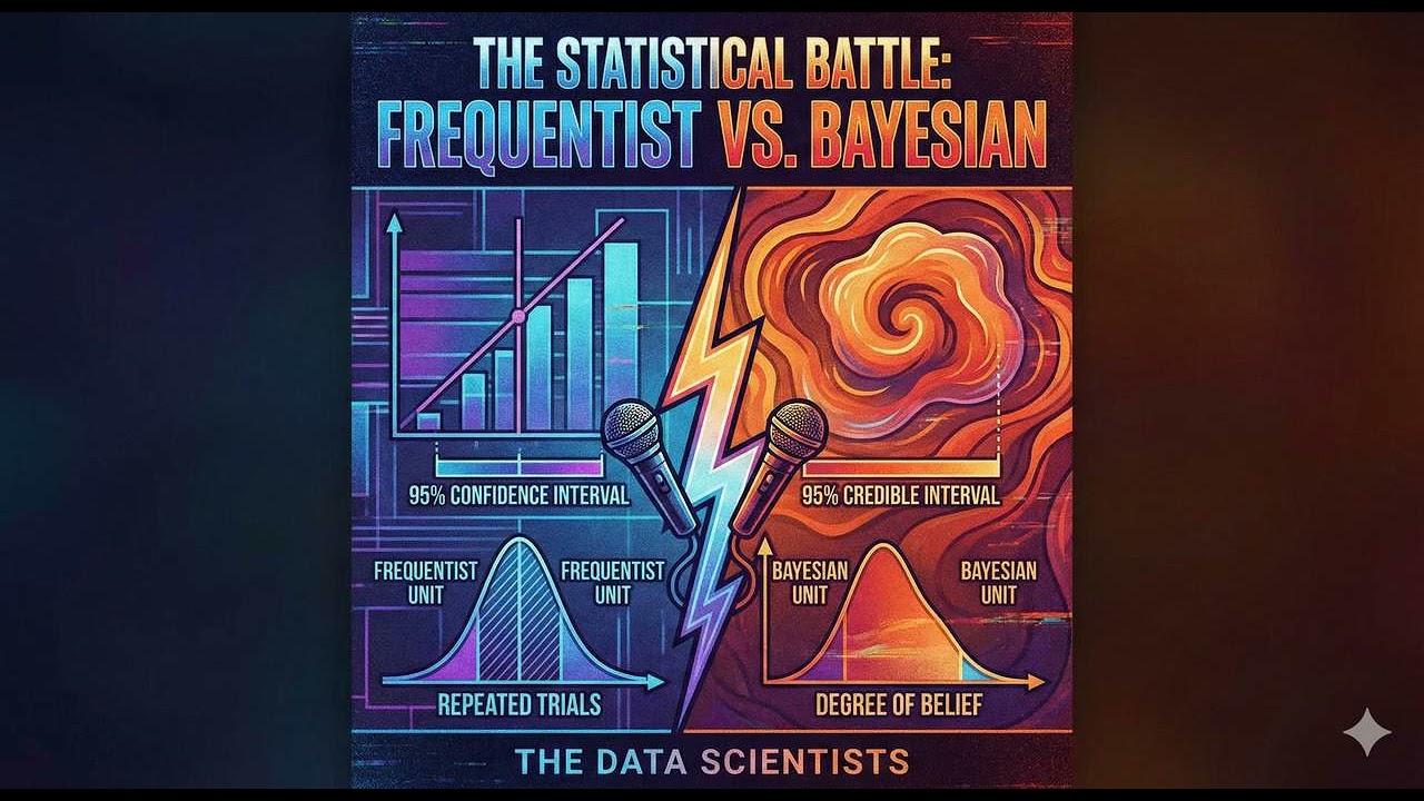 The Statistical Battle: Frequentist vs. Bayesian | Music Video