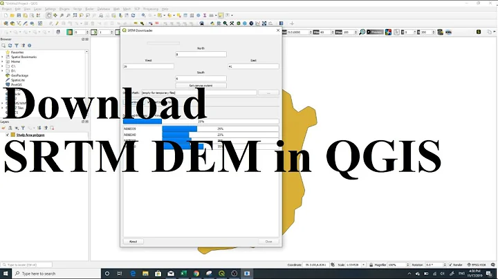 Direct Download SRTM 30m DEM and Merging DEM tiles in QGIS 3 10