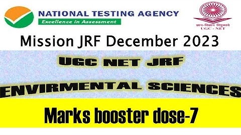 Environmental science UGC NET December 2023| important questions series| Envirocademy