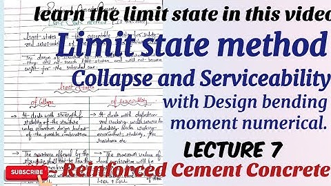 Limit State method of collapse and serviceability | with design bending moment numerical | RCC