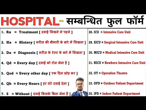 Hospital Related Full From | Medical Knowledge | Hospital Knowledge | Medical | Hospital Department