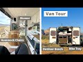 LUXURY VAN TOUR | Ultimate DIY van conversion with full shower, oven, work spaces and hammock chairs