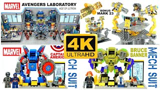 4K COMPILATION BootLego IRON MAN Laboratory Workshop Suit-Gantry Mech Suit Unofficial LEGO Knockoff