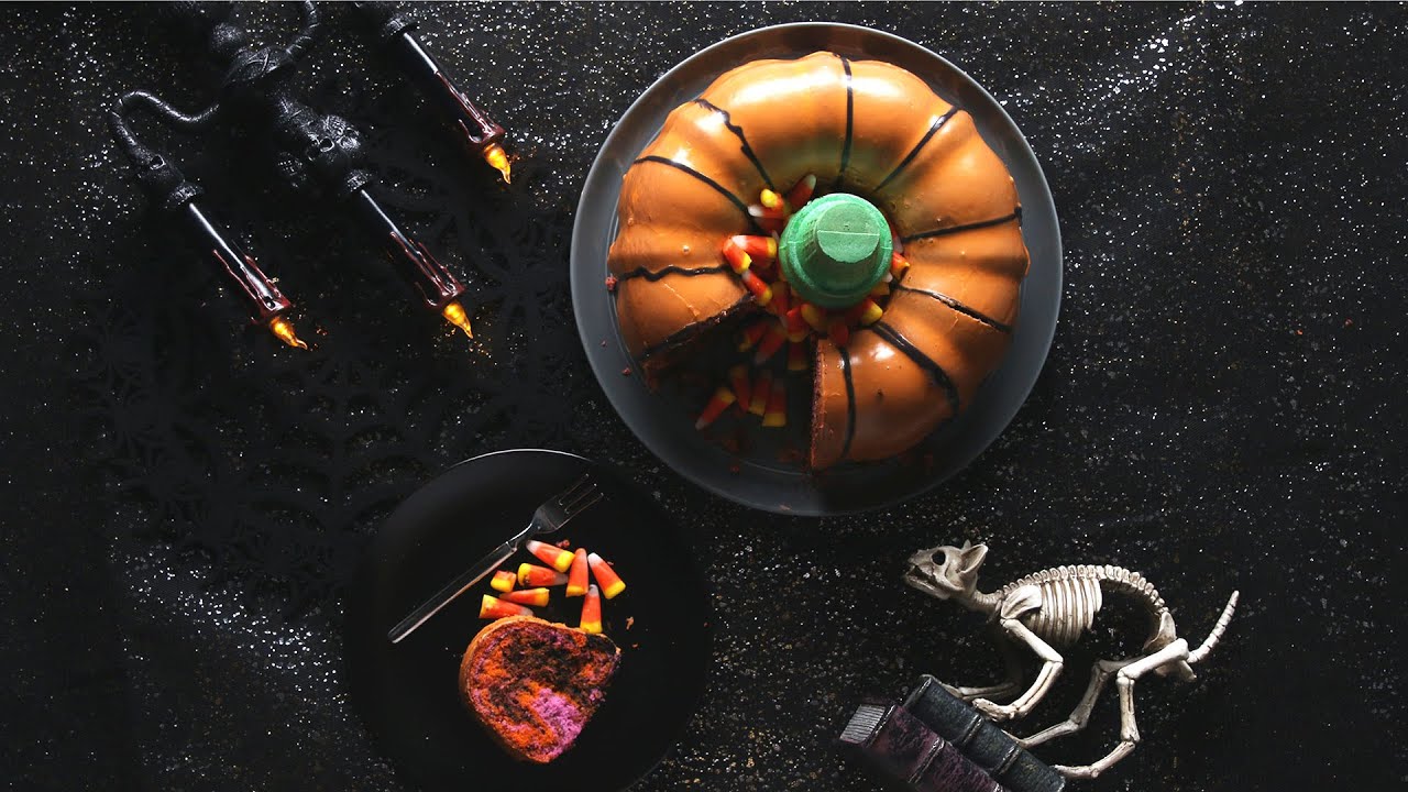 Halloween Marble Bundt Cake | Tasty