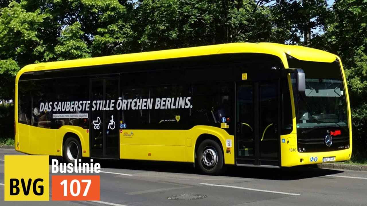 BVG | Mitfahrt Bus 107: Schildow Kirche - H.-Hesse-Str./Waldstr. | MB eCitaro EE19