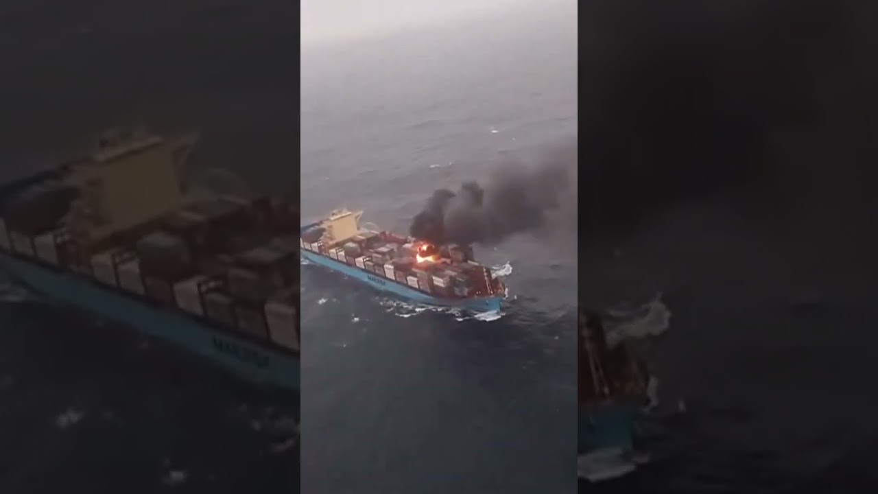 Cargo Ship 🚢 Fire Outbreak in Indian Ocean 2024 